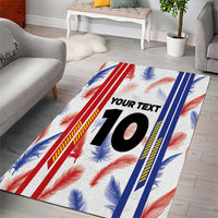 Custom Philippines champions football jersey area rug, red white and blue with bold text