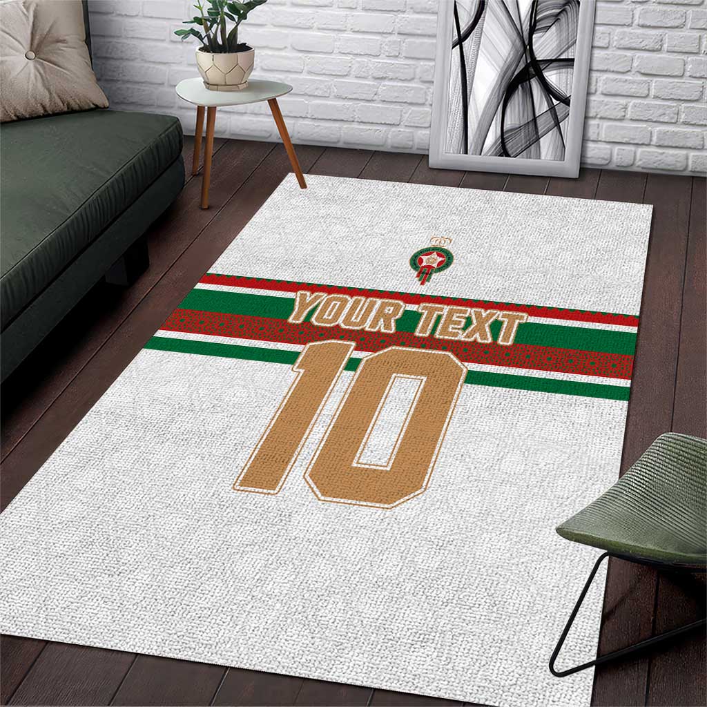 Custom Morocco Football Area Rug The Roar of Atlas Lions - Wonder Print Shop