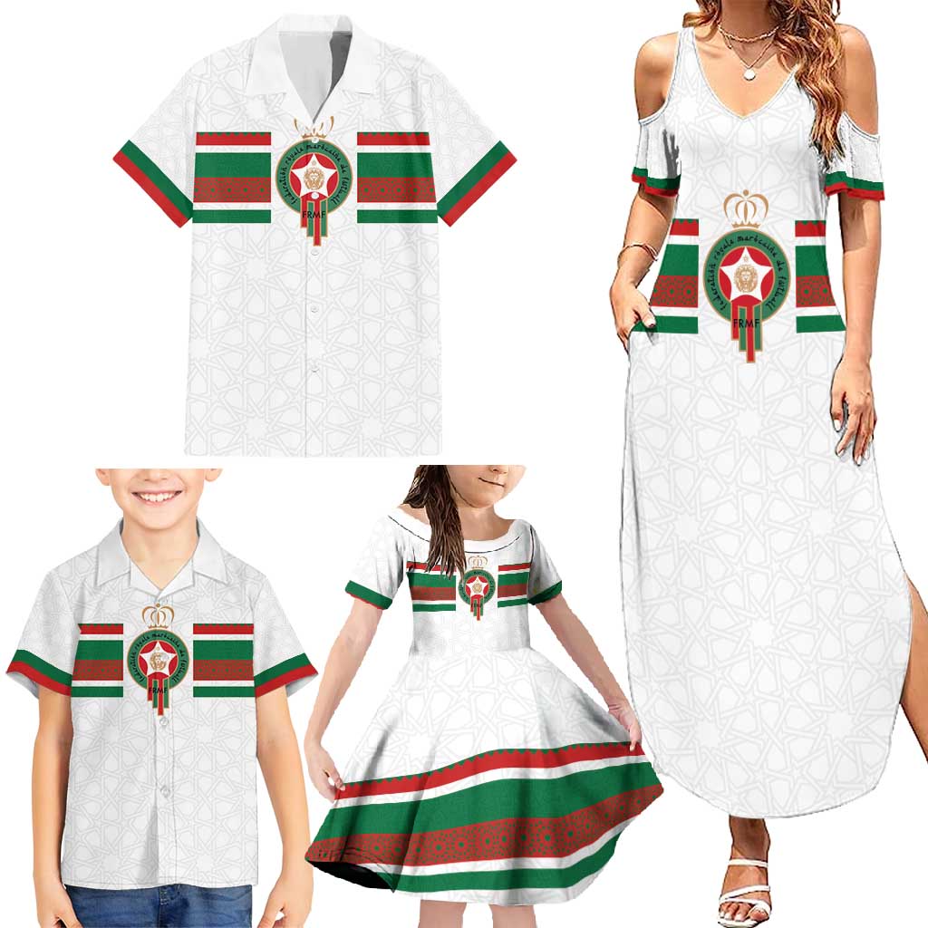 Custom Morocco Football Family Matching Summer Maxi Dress and Hawaiian Shirt The Roar of Atlas Lions