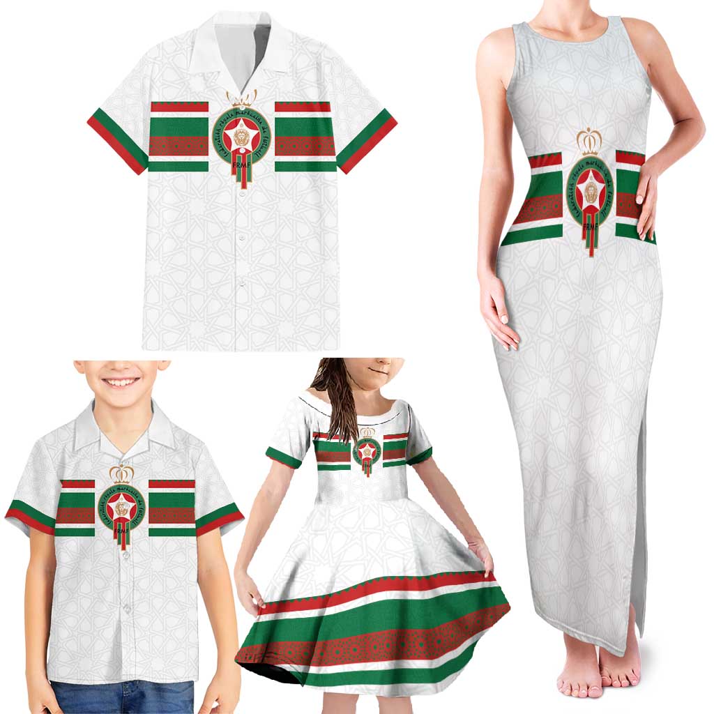 Custom Morocco Football Family Matching Tank Maxi Dress and Hawaiian Shirt The Roar of Atlas Lions