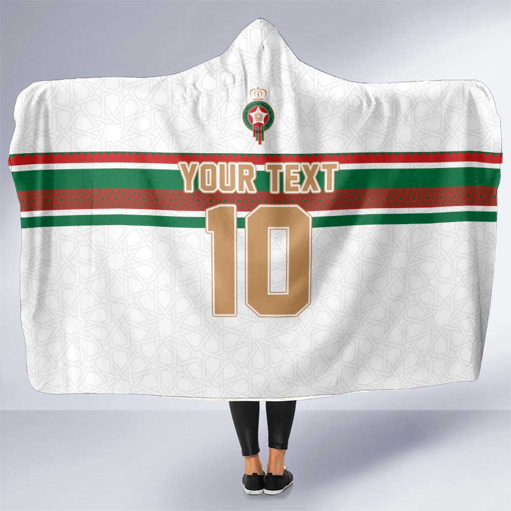 Custom Morocco Football Hooded Blanket The Roar of Atlas Lions