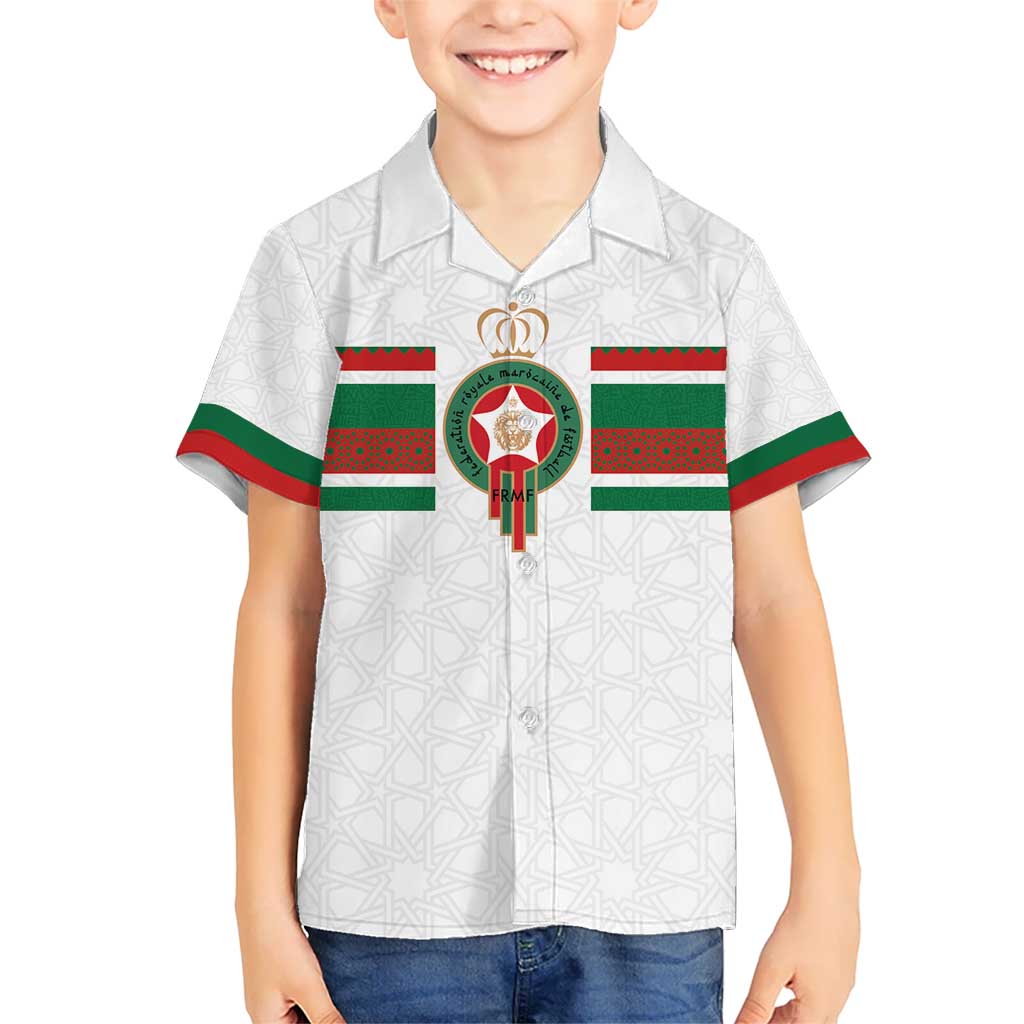 Custom Morocco Football Kid Hawaiian Shirt The Roar of Atlas Lions