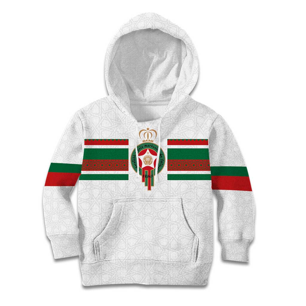 Custom Morocco Football Kid Hoodie The Roar of Atlas Lions