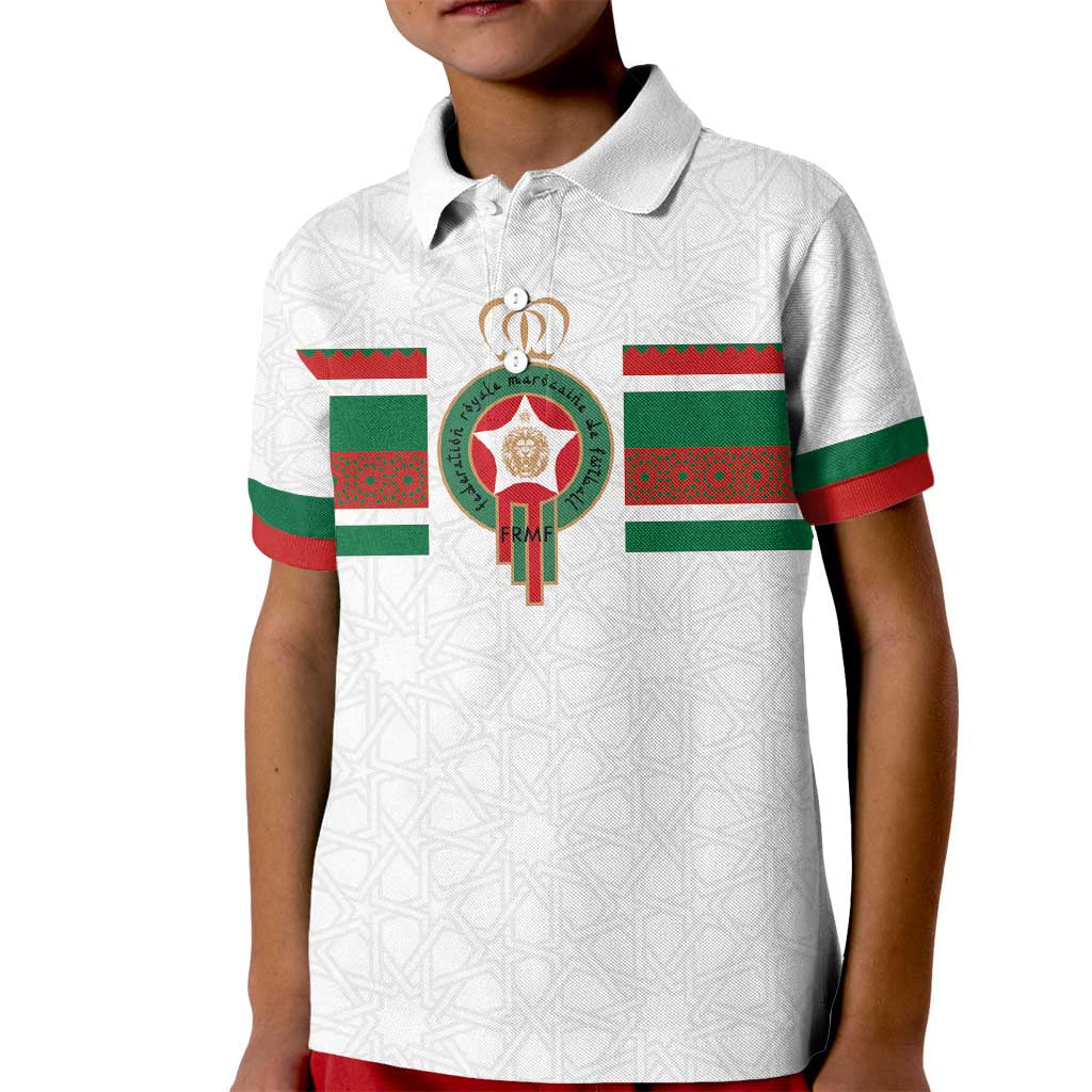 Custom Morocco Football Kid Polo Shirt The Roar of Atlas Lions