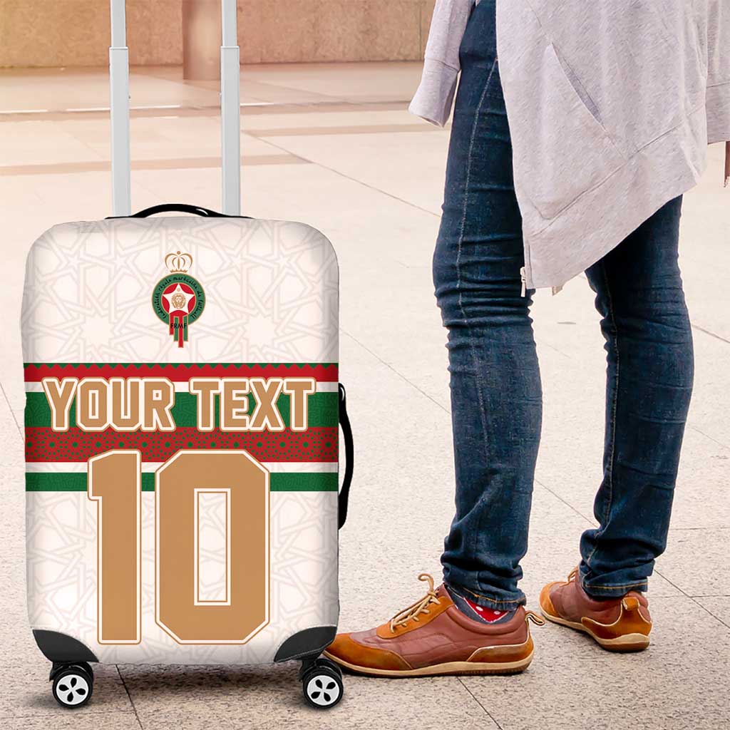 Custom Morocco Football Luggage Cover The Roar of Atlas Lions