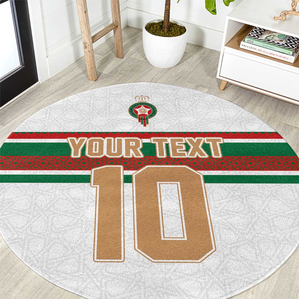 Custom Morocco Football Round Carpet The Roar of Atlas Lions