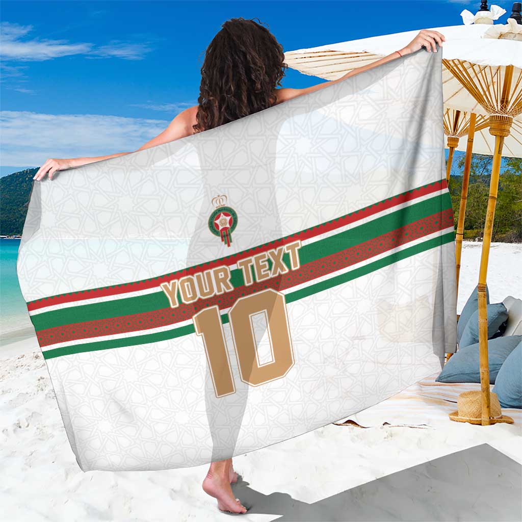 White football sarong with green/red stripes, crest emblem and large 10 print