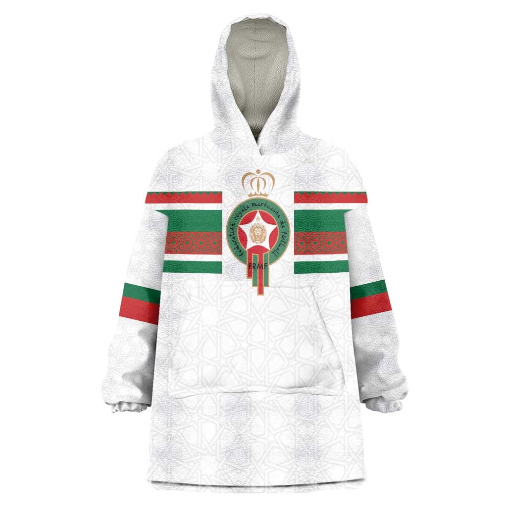 Custom Morocco Football Wearable Blanket Hoodie The Roar of Atlas Lions