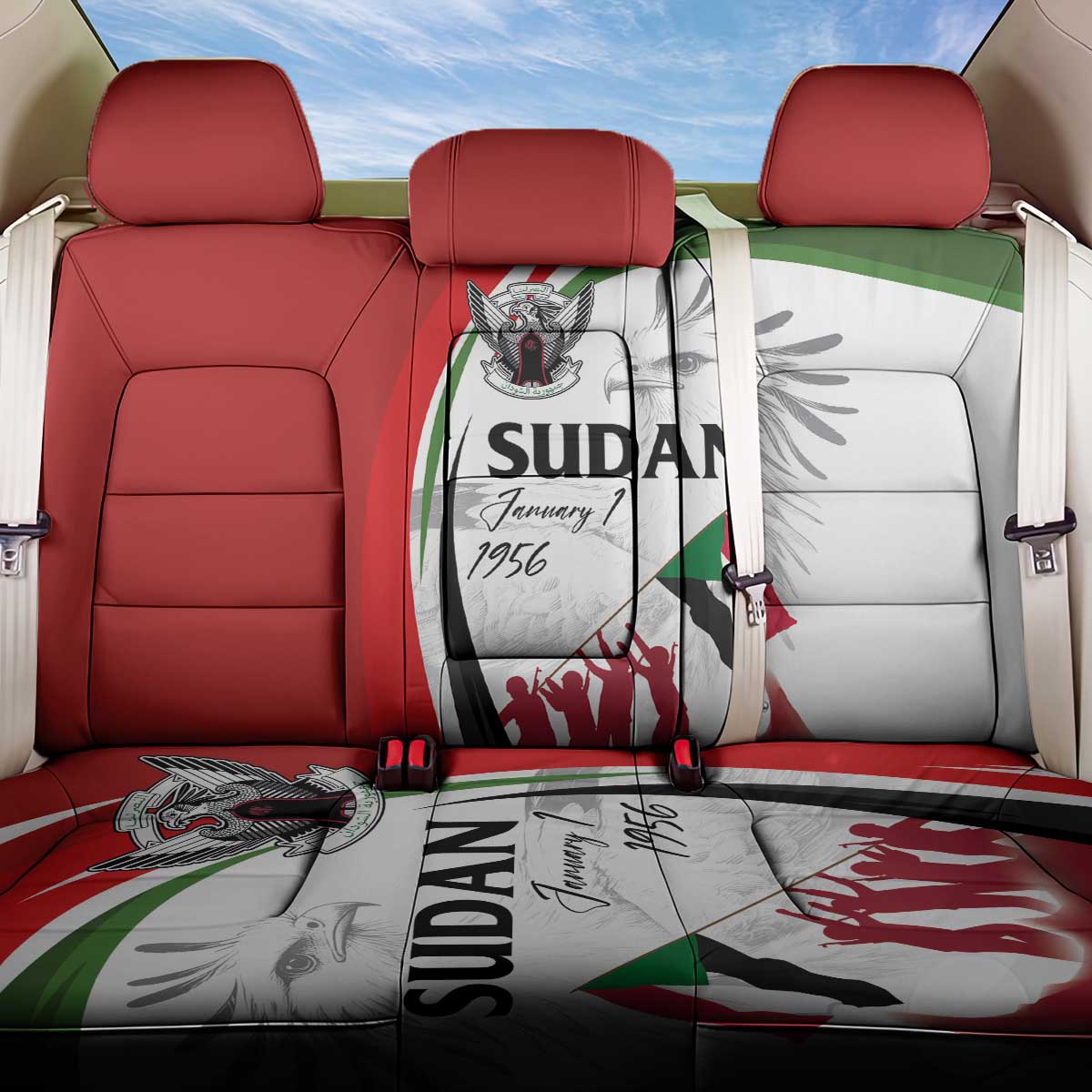 Sudan Independence Day Back Car Seat Cover Victory is Ours - Soldiers of the Homeland - Wonder Print Shop