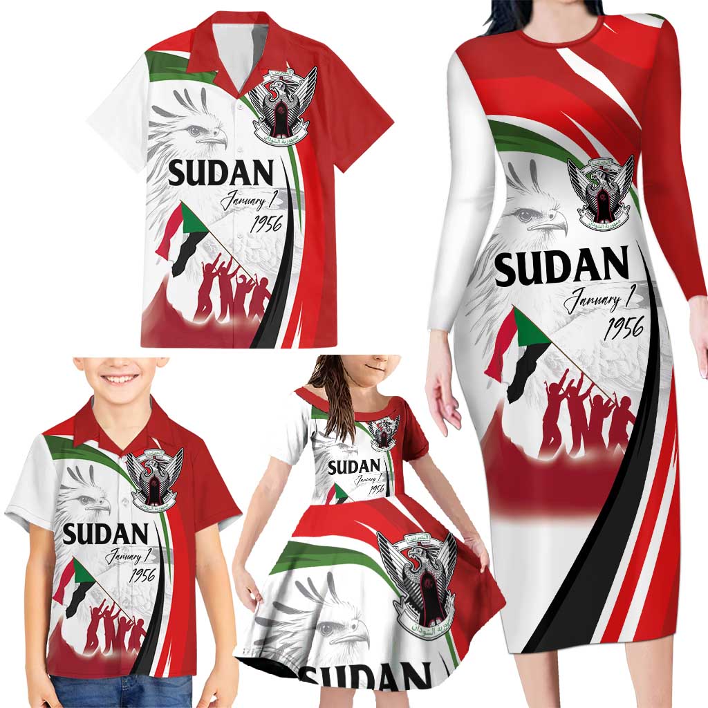 Sudan Independence Day Family Matching Long Sleeve Bodycon Dress and Hawaiian Shirt Victory is Ours - Soldiers of the Homeland - Wonder Print Shop