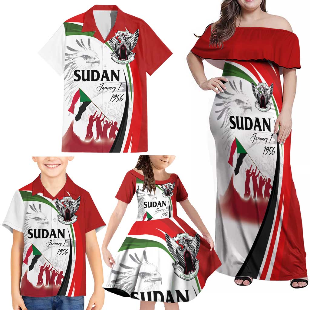 Sudan Independence Day Family Matching Off Shoulder Maxi Dress and Hawaiian Shirt Victory is Ours - Soldiers of the Homeland - Wonder Print Shop