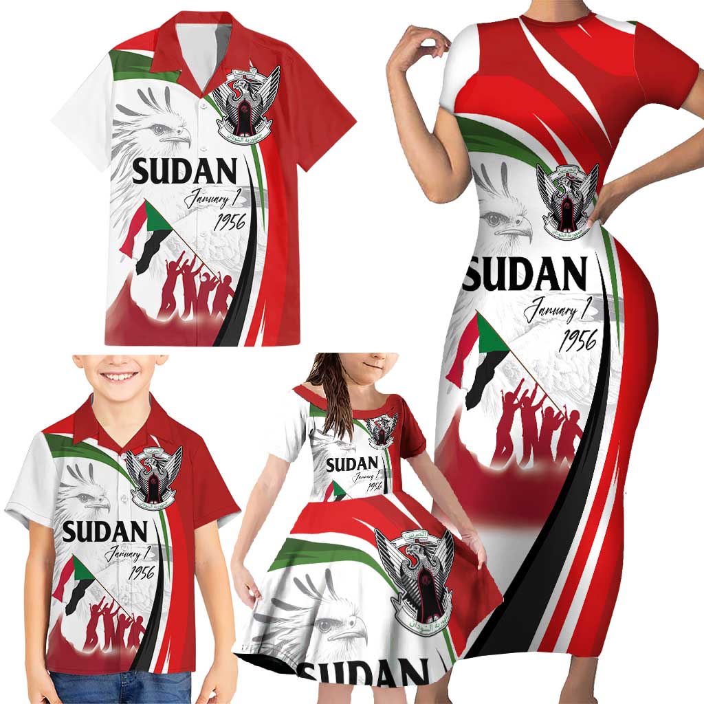 Sudan Independence Day Family Matching Short Sleeve Bodycon Dress and Hawaiian Shirt Victory is Ours - Soldiers of the Homeland - Wonder Print Shop