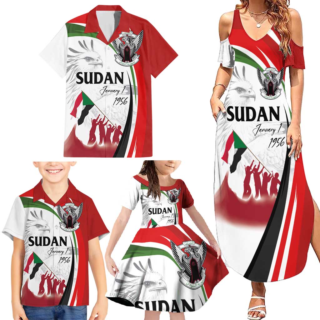 Sudan Independence Day Family Matching Summer Maxi Dress and Hawaiian Shirt Victory is Ours - Soldiers of the Homeland - Wonder Print Shop