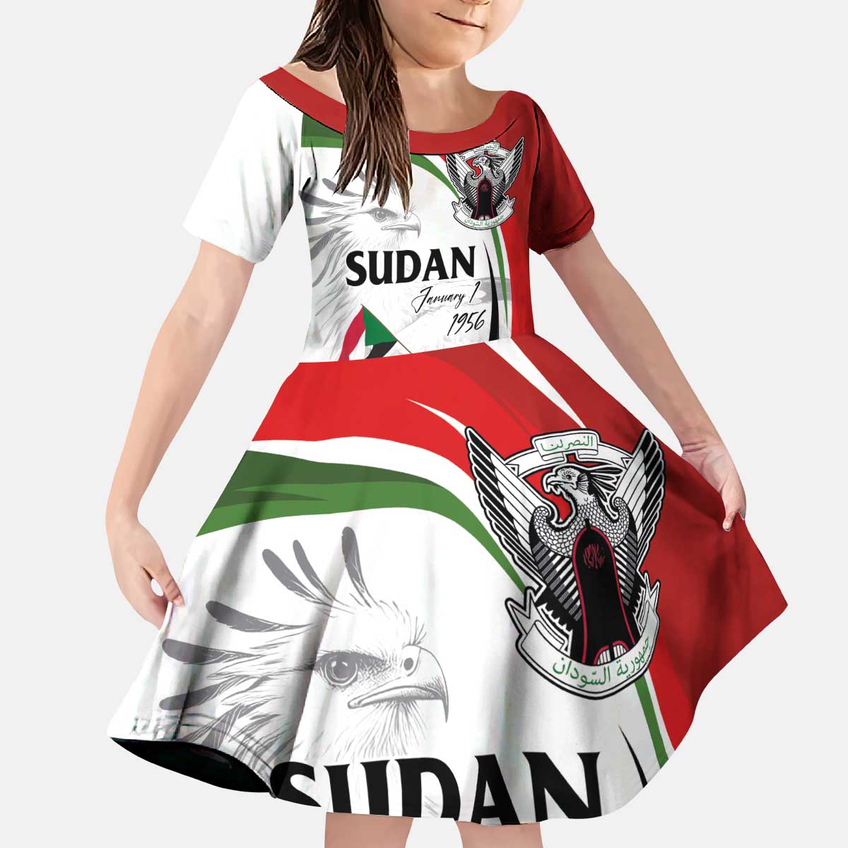 Sudan Independence Day Kid Short Sleeve Dress Victory is Ours - Soldiers of the Homeland - Wonder Print Shop