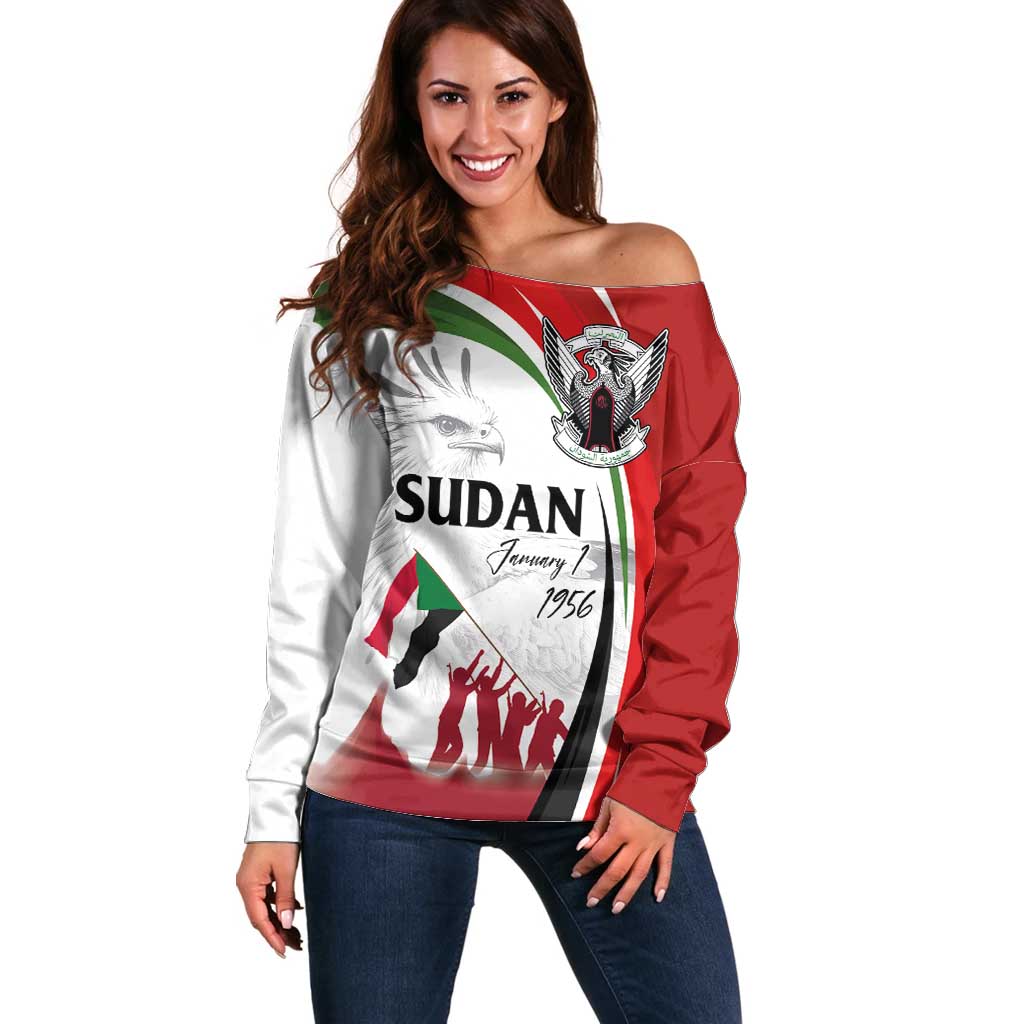 Sudan Independence Day Off Shoulder Sweater Victory is Ours - Soldiers of the Homeland