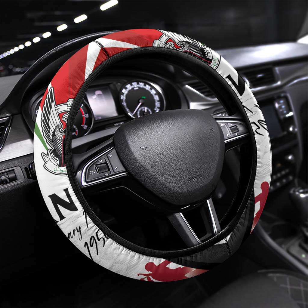 Sudan Independence Day Steering Wheel Cover Victory is Ours - Soldiers of the Homeland - Wonder Print Shop