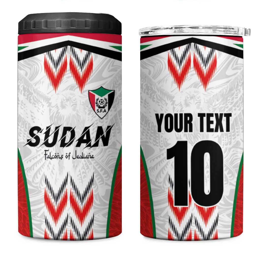 Custom Sudan Football 4 in 1 Can Cooler Tumbler Falcons of Jediane - Wings of Victory - Wonder Print Shop