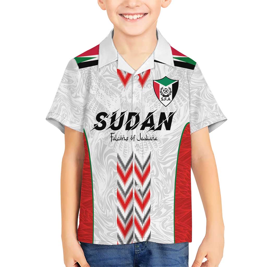 Custom Sudan Football Kid Hawaiian Shirt Falcons of Jediane - Wings of Victory - Wonder Print Shop