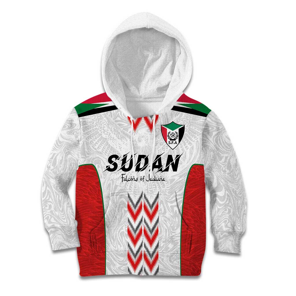 Custom Sudan Football Kid Hoodie Falcons of Jediane - Wings of Victory - Wonder Print Shop