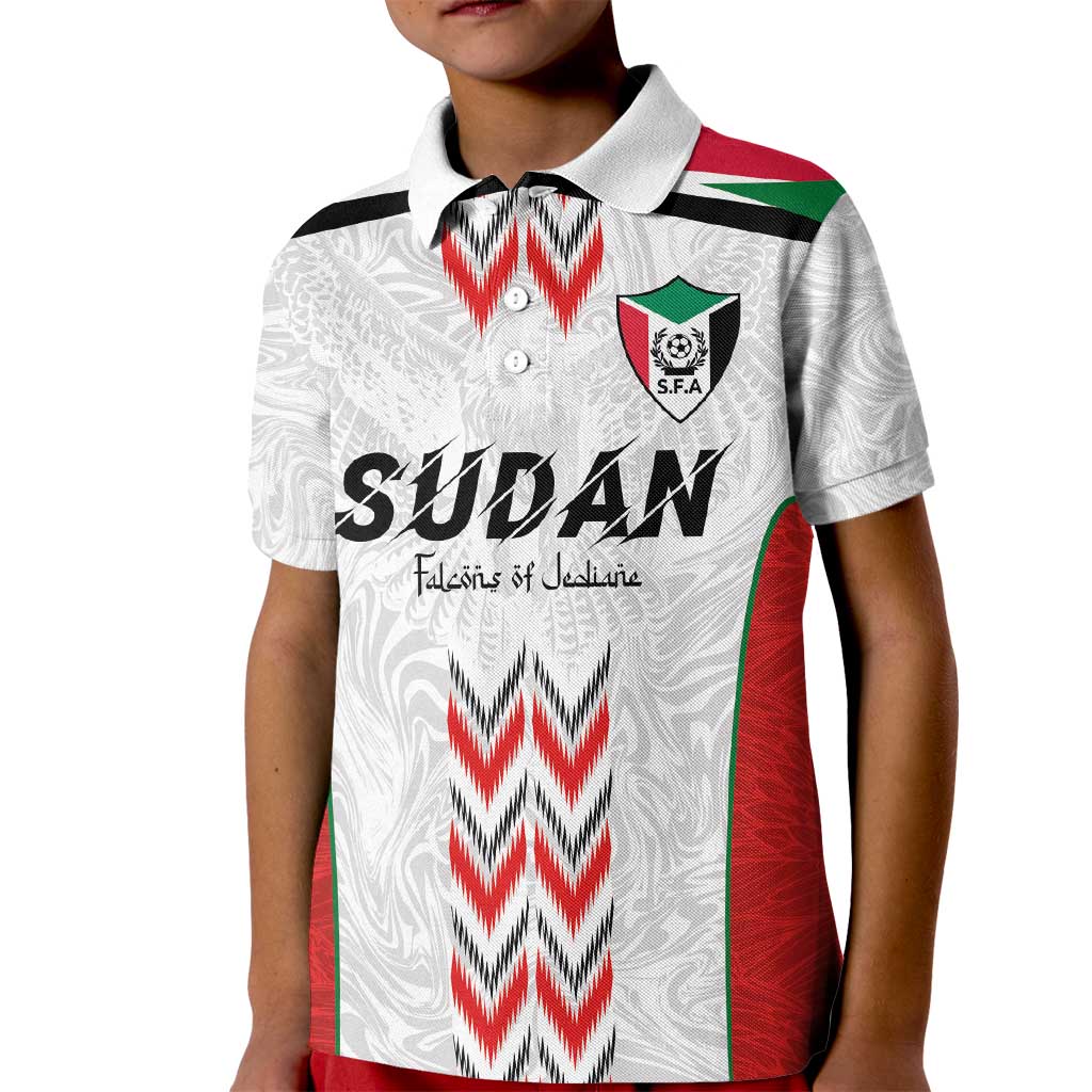 Custom Sudan Football Kid Polo Shirt Falcons of Jediane - Wings of Victory - Wonder Print Shop