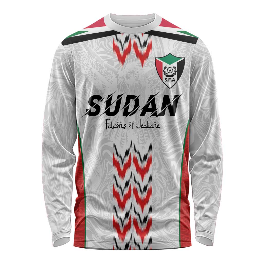 Custom Sudan Football Long Sleeve Shirt Falcons of Jediane - Wings of Victory - Wonder Print Shop