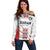 Custom Sudan Football Off Shoulder Sweater Falcons of Jediane - Wings of Victory