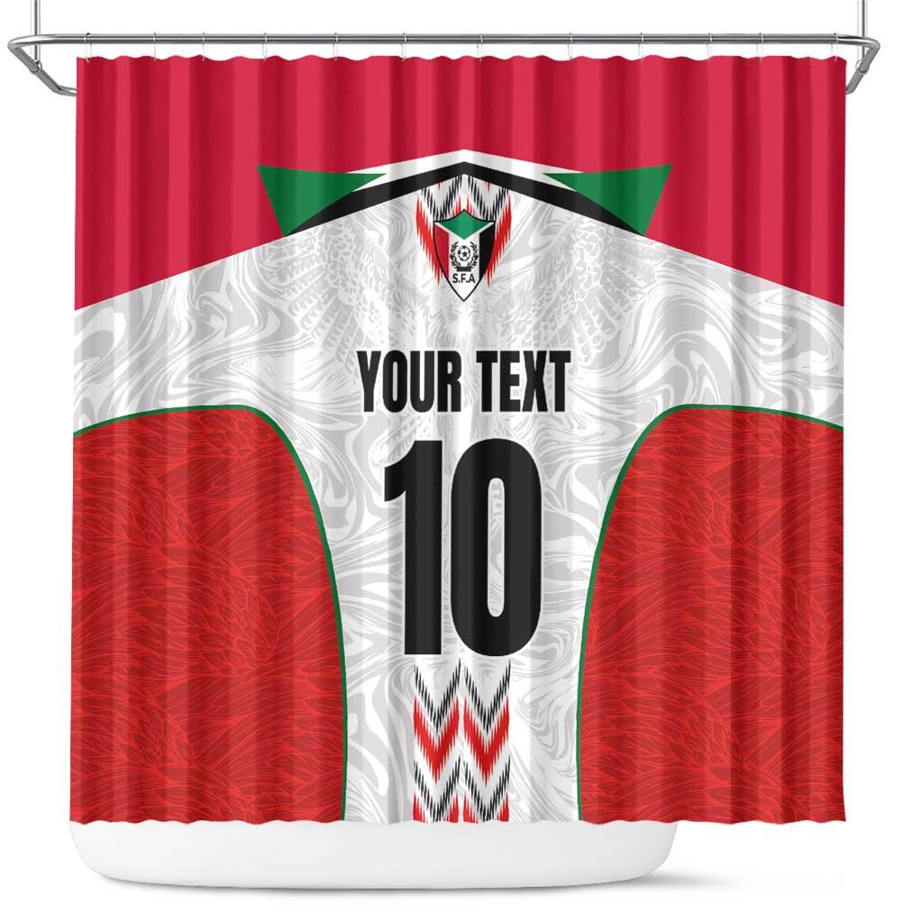 Custom Sudan Football Shower Curtain Falcons of Jediane - Wings of Victory