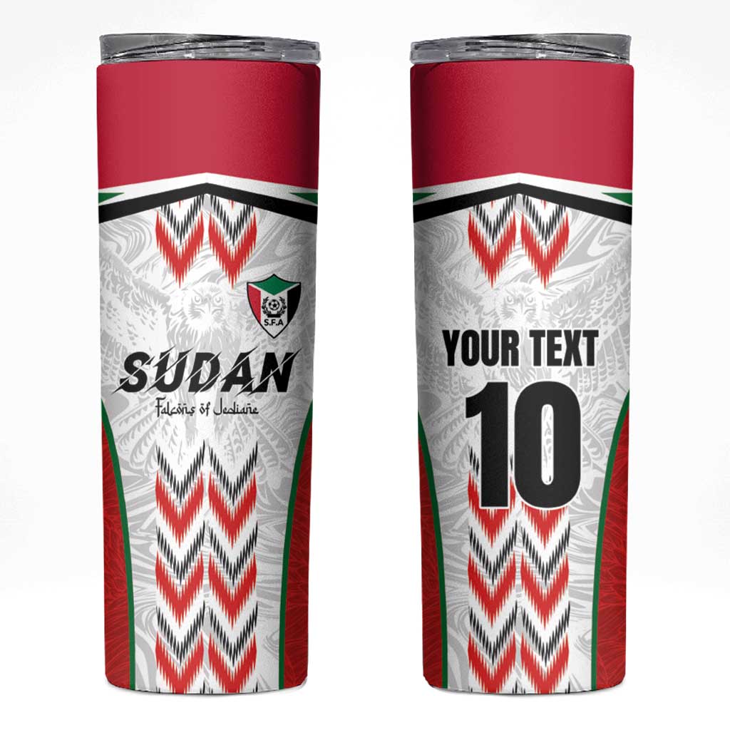 Custom Sudan Football Skinny Tumbler Falcons of Jediane - Wings of Victory - Wonder Print Shop