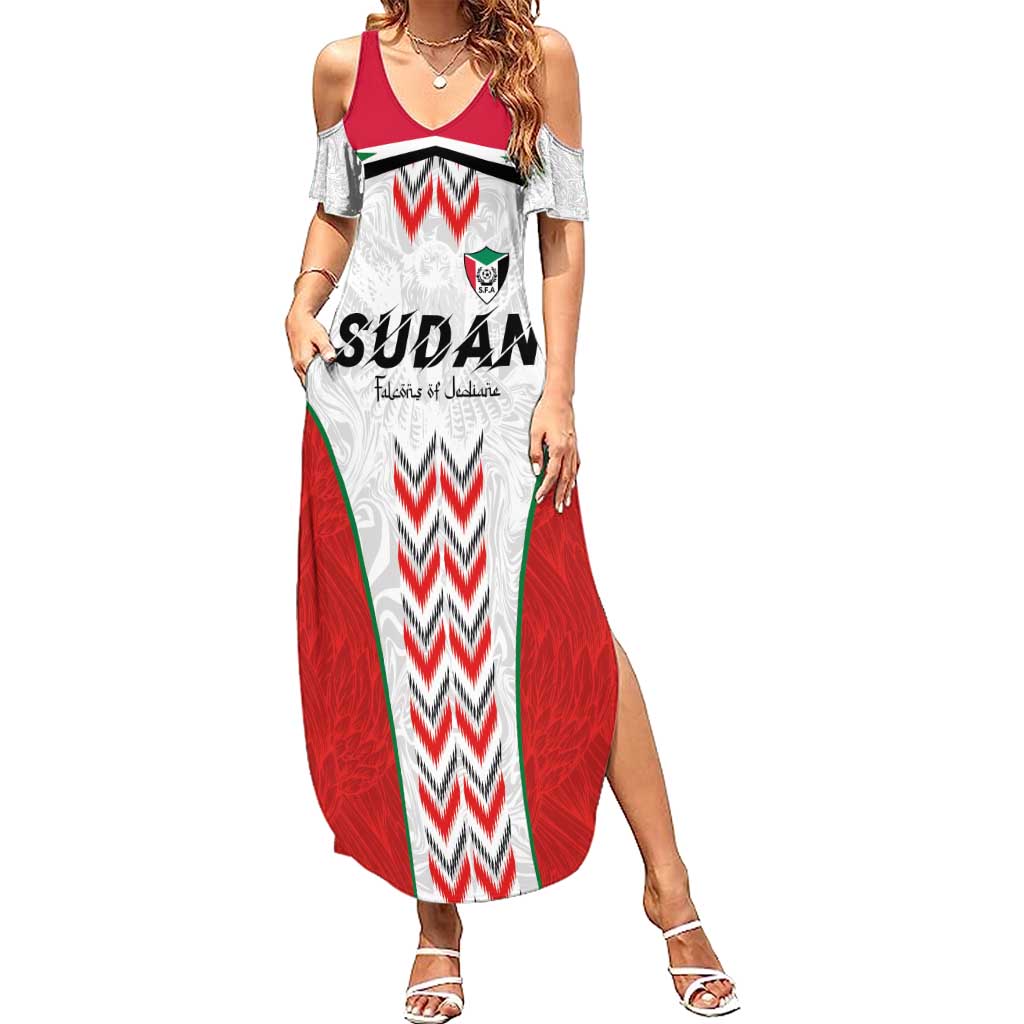 Custom Sudan Football Summer Maxi Dress Falcons of Jediane - Wings of Victory - Wonder Print Shop