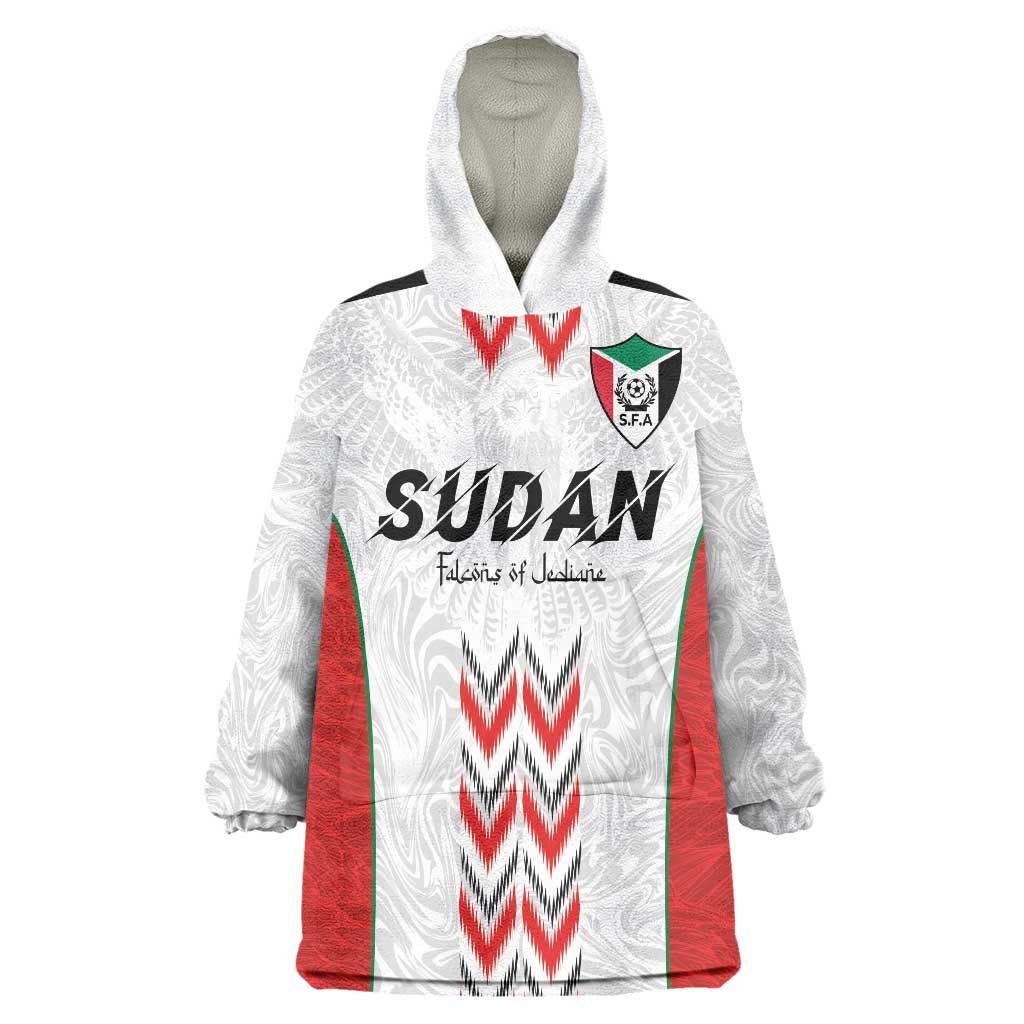 Custom Sudan Football Wearable Blanket Hoodie Falcons of Jediane - Wings of Victory