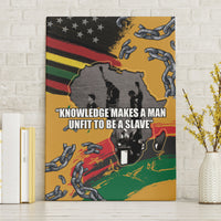 Canvas wall art with broken chains, raised fists, and map graphic on American flag background