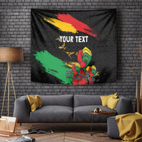 Black freedom day tapestry featuring raised fist design and 'YOUR TEXT' lettering