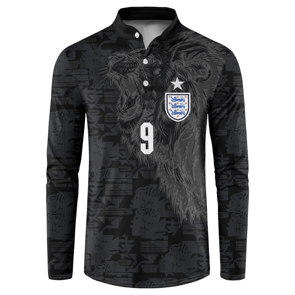 England National Football Custom Button Sweatshirt Lions Roar 2026 Glory Black