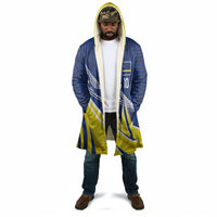 Curacao National Football Custom Cloak Abstract Sharp Wave Pattern Sporty Style with Map