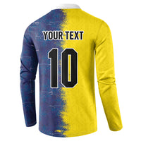 Haiti and Brazil Football Custom Button Sweatshirt Splash Half Split