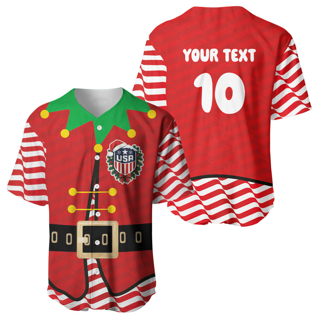 Custom USA Soccer Baseball Jersey Funny Christmas Elf Costume