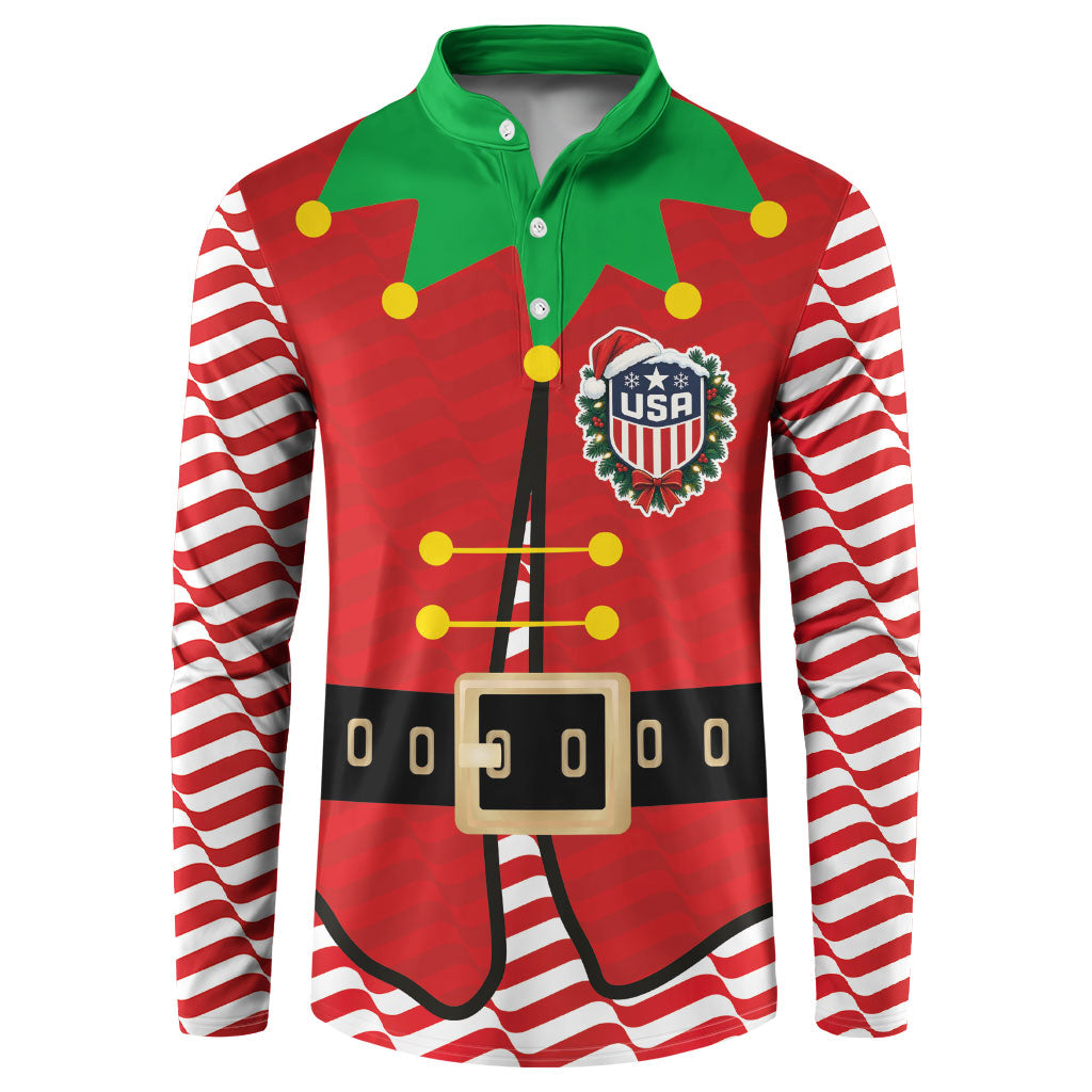 Custom USA Soccer Button Sweatshirt Funny Christmas Elf Costume