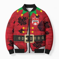 Custom Canada Football Bomber Puffer Jacket Funny Christmas Elf Costume