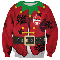 Custom Canada Football Sweatshirt Funny Christmas Elf Costume