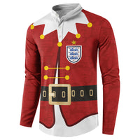 Custom England Football Button Sweatshirt Funny Christmas Elf Costume