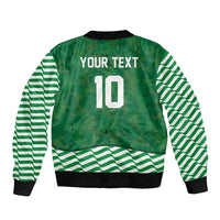 Custom Ireland Rugby Sleeve Zip Bomber Jacket Funny Christmas Elf Costume