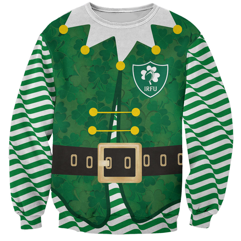 Custom Ireland Rugby Sweatshirt Funny Christmas Elf Costume