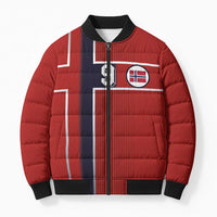 Custom Norway Football Bomber Puffer Jacket Retro Style