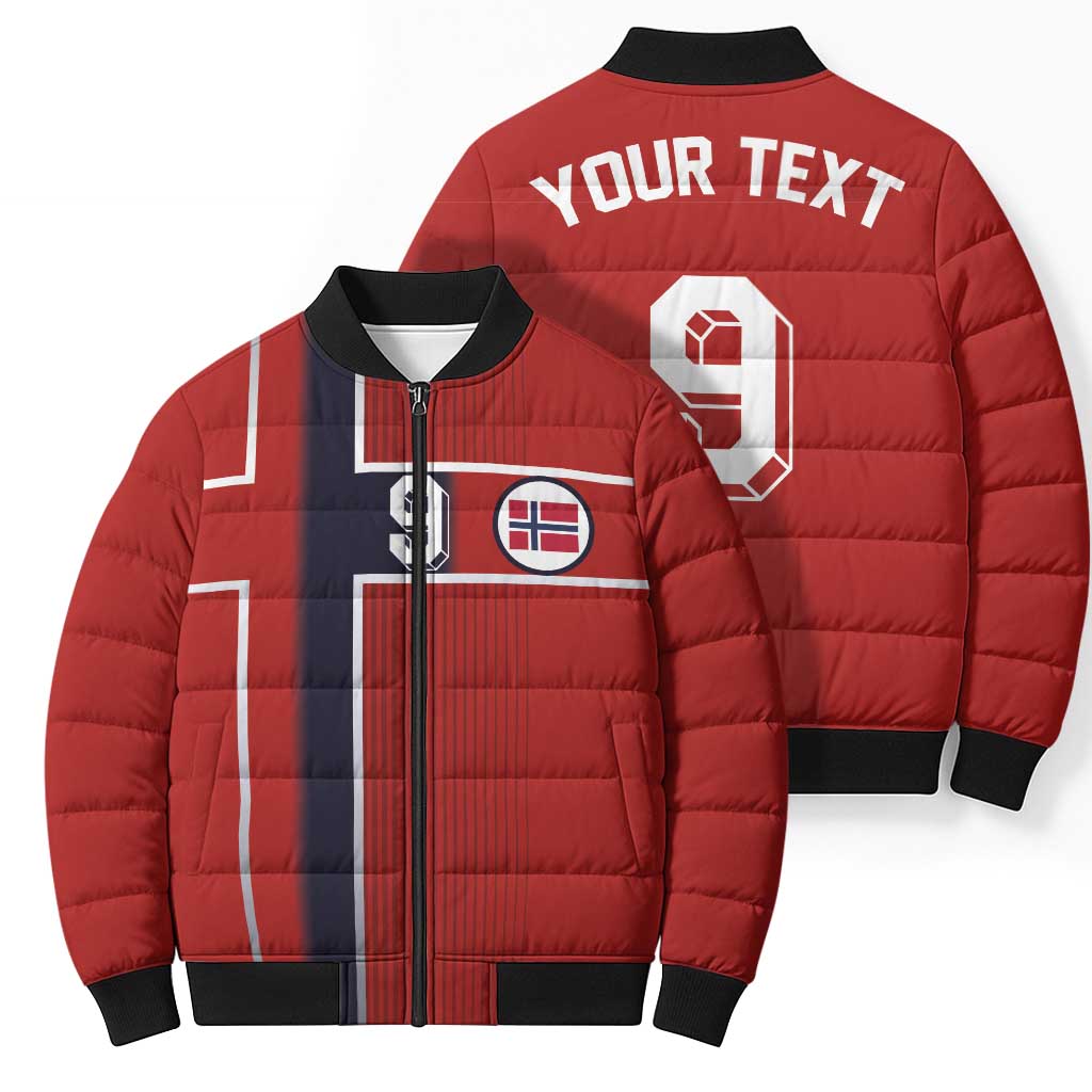 Custom Norway Football Bomber Puffer Jacket Retro Style
