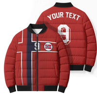 Custom Norway Football Bomber Puffer Jacket Retro Style