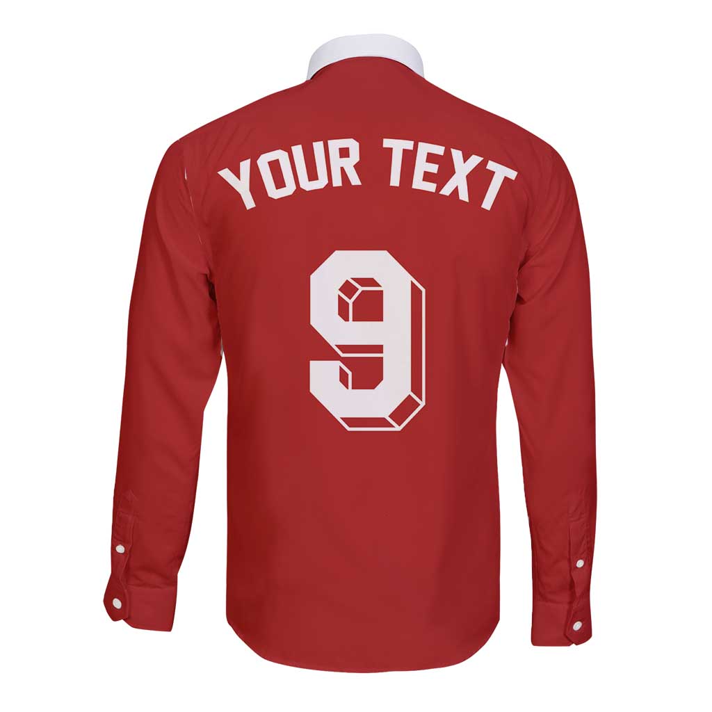 Custom Norway Football Long Sleeve Button Shirt Retro Style