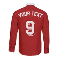 Custom Norway Football Long Sleeve Button Shirt Retro Style