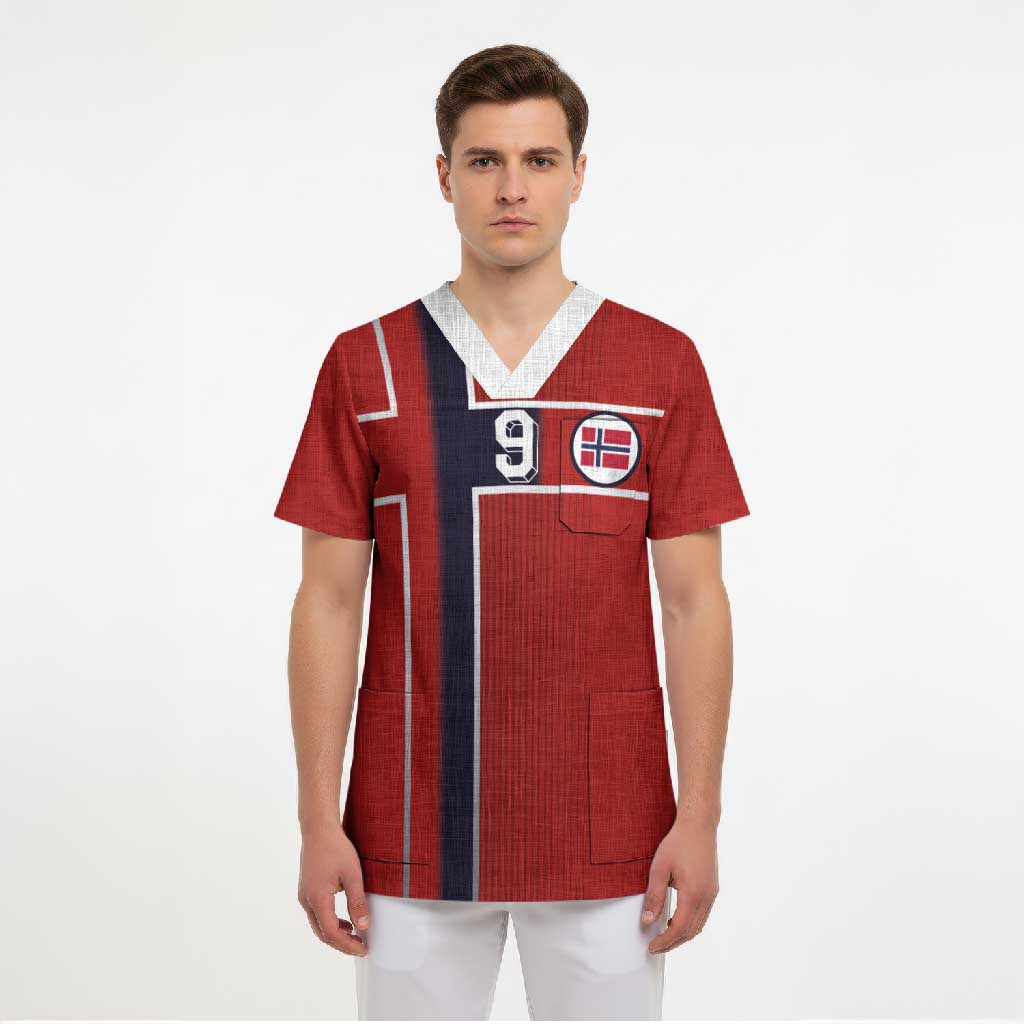 Custom Norway Football Scrub Top Retro Style