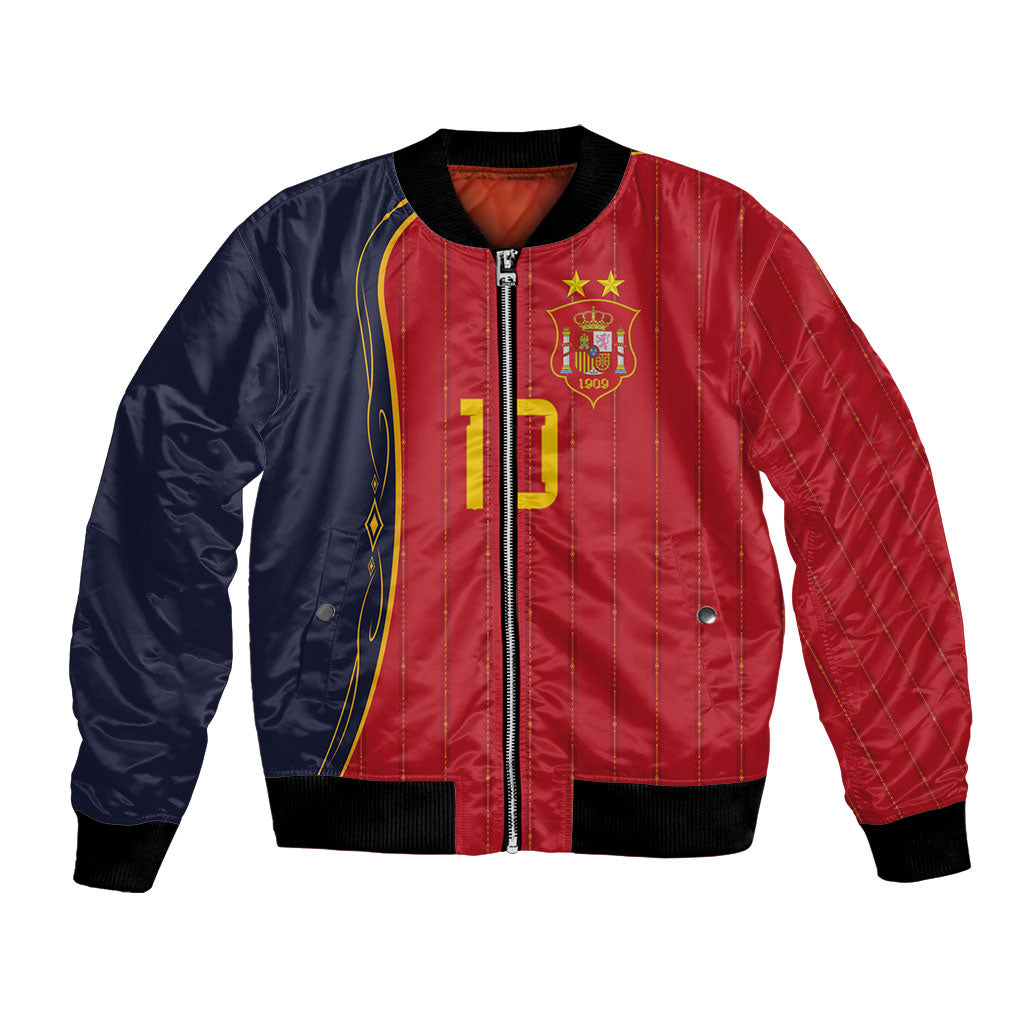 Custom Spain Football Bomber Jacket Sporty Style-Royal Vibe
