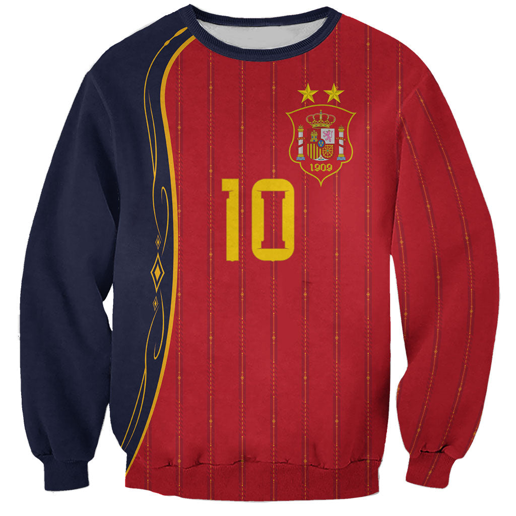 Custom Spain Football Sweatshirt Sporty Style-Royal Vibe